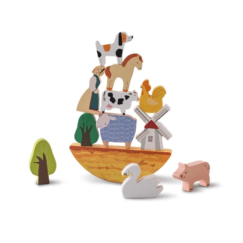 Woodland Balance & Threading Toy – Montessori Sensory Wooden Set